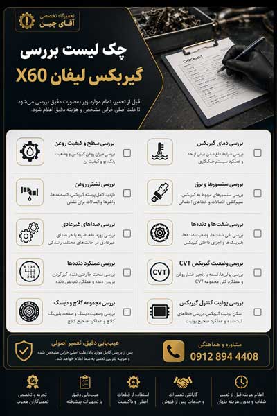 تصویر هزینه تعمیر گیربکس لیفان ایکس 60